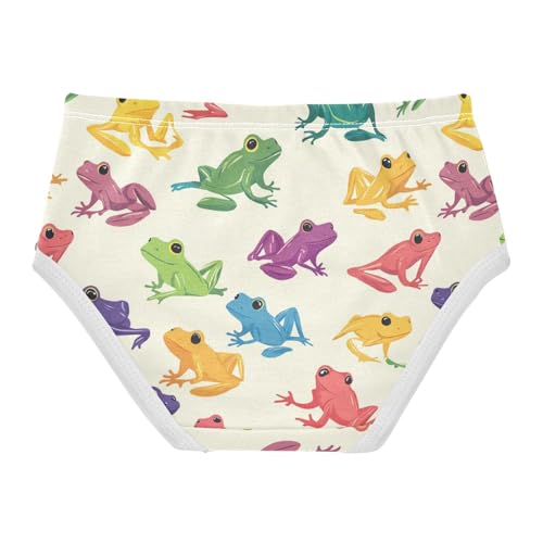 Wusikd Colorful Frogs Girls' Underwear Cotton Girls Briefs Soft Toddler Underwear 2T2