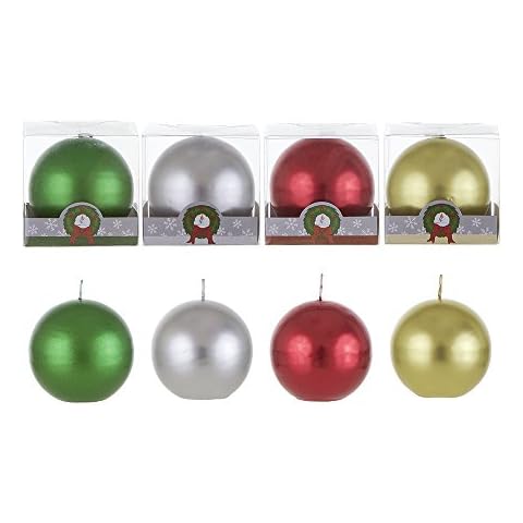Mega Candles Metallic Christmas Round Candle Set Cover