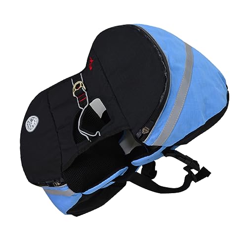 ifundom Pet Dog Backpack Portable Dog Saddlebag for Outdoor Adventures Breathable Hound Pack with Side Pockets for Travel Camping Hiking Blue S