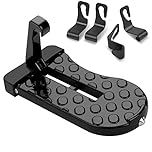 URAQT Car Door Pedal, Car doorstep Roof-Rack Foot Pedal Ladder, Multifunction Foldable Auto Safety Hammer Non-slip Portable Vehicle Rooftop Assistance Accessories for Truck Car SUV Jeep RV(Black)