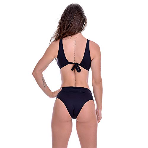 Biquíni Cintura Alta Sem Bojo Preto Summer Soul (GG)