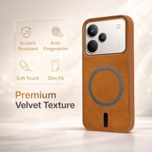 Image of Jkobi Leather Finish Back Cover Case for Realme P4 Pro (MagSafe Compatible Wireless Charging | Soft Touch | Camera Bump Protection)