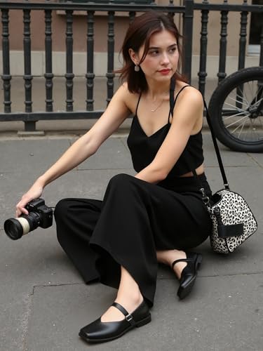 Women's Mary Jane Flats Square Toe Ballet Flats for Women Classic Comfortable Office Dress Casual Ballerina Shoes4