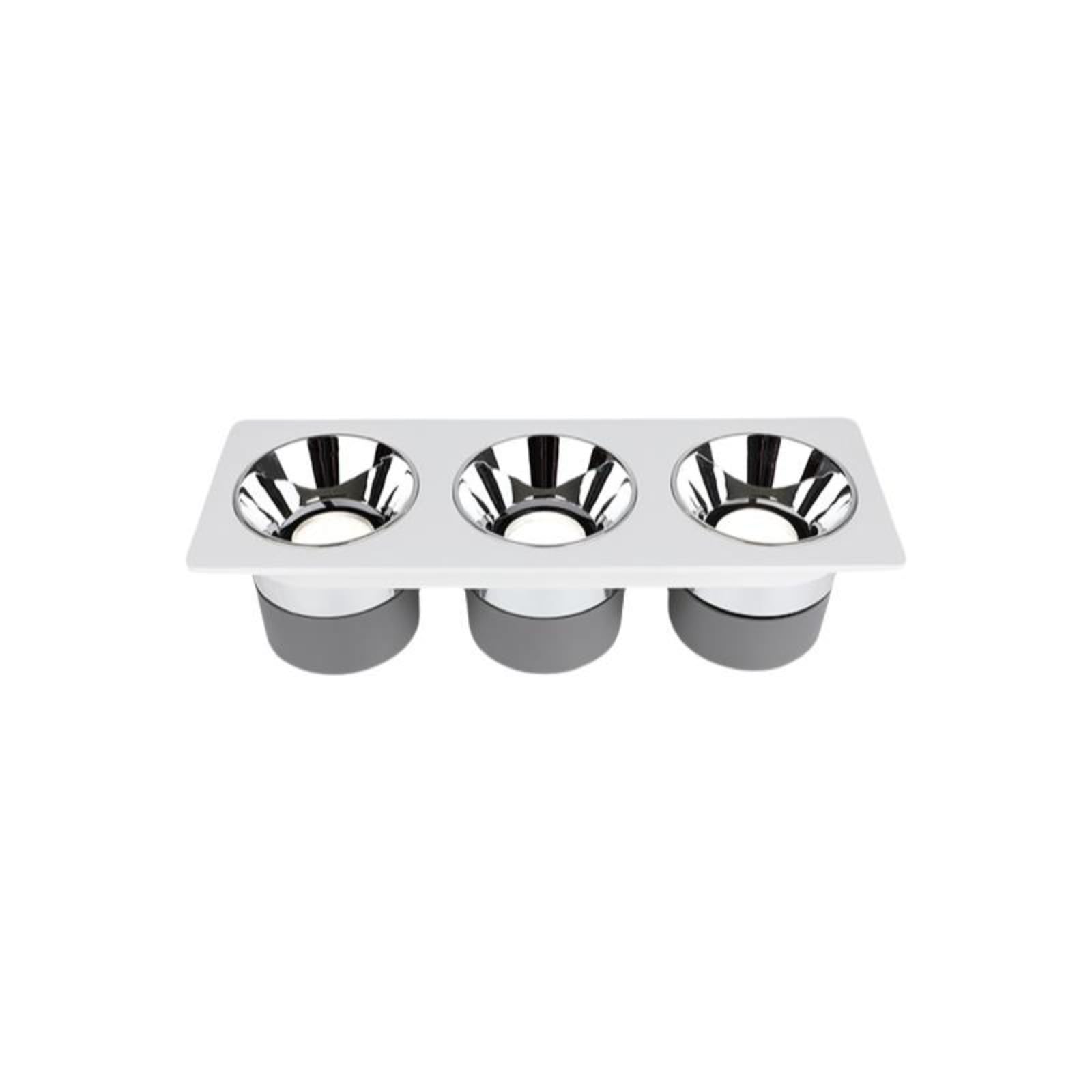 Double Head Light-Emitting diode Recessed Spotlight, Anti-Glare Ceiling Light, Mesh Downlight for Living Room, Bedroom, Kitchen White Warm Light 3-Head 21W-image-37