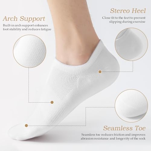 8 Pairs Low Cut Socks, Ankle Socks with Arch Support and Moisture-Wicking, For Everyday Comfort3