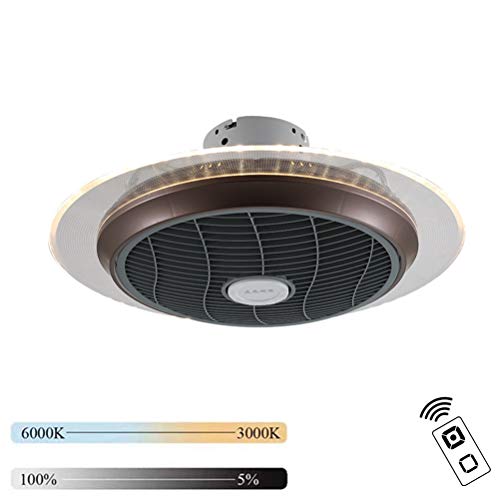 Preisvergleich Produktbild Deckenventilator Deckenleuchte mit Fernbedienung, Dimmbar LED Rund Deckenleuchte mit Ventilator und Heizung, Sommer- oder Winterbetrieb, 3 Geschwindigkeiten, für Schlafzimmer Wohnzimmer,Schwarz