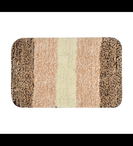 Image of NAMCHI Comfort Soft Microfiber Bathroom Bath Mat 40 X 60 cm | Brown Non Slip Floor Mat | Highly Absorbent & Machine Washable Rug for Home & Bathroom
