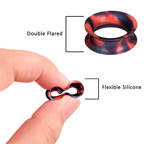 100pcs Colorful Silicone Ear Gauges Plugs Double Flared Ear Tunnels Stretchers Ear Piercing Jewelry 2g-3/42