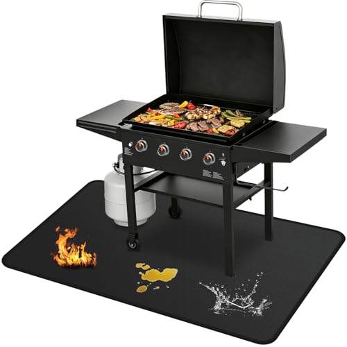 Qoksvut Under Grill Mats for Blackstone - 72 x 39 Inch BBQ Mats for Outdoor Grill Deck Protector,...