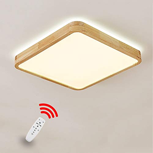 Preisvergleich Produktbild RREN Lighting Holz Deckenleuchte, Quadratische Eiche Deckenleuchte, Ultradünne Einfache Wohnzimmer-LED-Massivholzlampe, Nordisches Schlafzimmer Balkon Gang Korridor Innenbeleuchtung