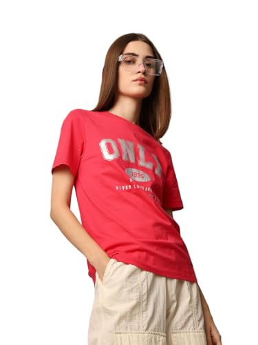 Image of ONLY Women's Cotton Regular Fit T-Shirt