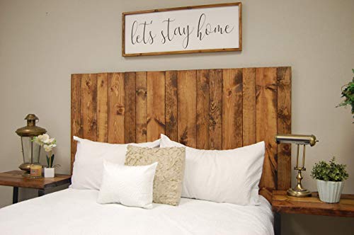 Honey Headboard Queen Size Stain, Hanger Style, Handcrafted. Mounts on Wall. Easy Installation