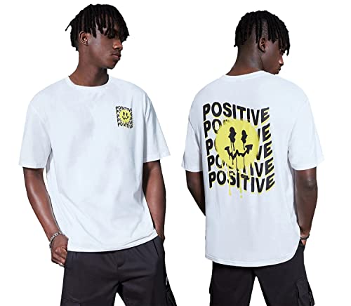 Image of DENIMHOLIC Oversized Drop Shoulder T-Shirt for Men - Baggy Printed Tshirt