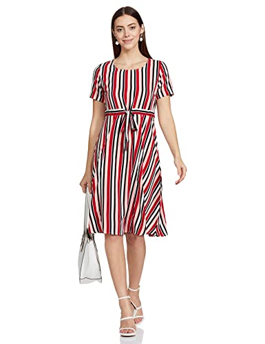 Image of EASYBUY Women's Crepe A-Line below The Knee Casual Dress