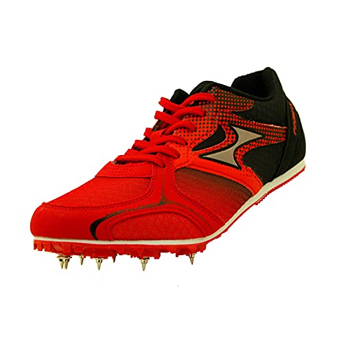 HHEALTH Track Spike Running Sprint Shoes - Men's Athletic Running Track Shoes - Blue, Red - Model 55992