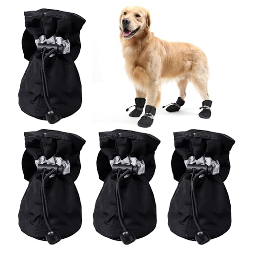 KSBBHDS 4 piezas zapatos impermeables para perros, zapatos antideslizantes para mascotas, protección patas de perro, zapatos de suela suave para mascotas, zapatos para cachorros y niños pequeños
