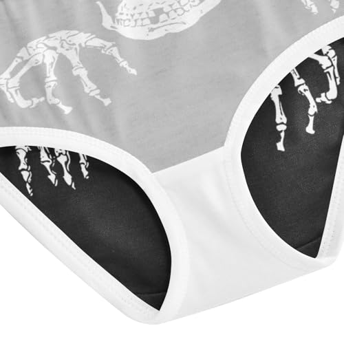 Girls' Underpants Kids Cotton Underwear Panties Briefs For Girl Age 2-8 Years Skeleton Skull Bones Head 5