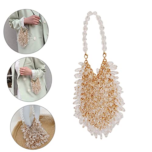 Bolso Tote con cadena de perlas para niñas miniatura 6