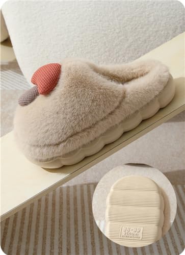 Women's Adult Warm Plush Mushroom Slippers Comfortable Men's Indoor Anti slip Home Thick Sole Winter Cotton Slippers3