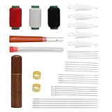 Nähnadeln Set 59-teilig – 25 Handnähnadeln in 6 Größen mit großem Öhr rostfreiem Edelstahl + 34 Zubehörteilen (Nahtauftrenner, Faden Einfädler, Fingerhut, Garn) – DIY Reparatur für Zuhause & Reise
