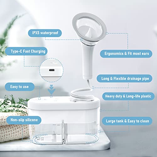 Evawoo Electric Ear Wax Removal Tool, Ear Cleaner Earwax Removal Kit Water Powered Ear Irrigation Kit Automatic Jet Stream, Wax Remover For Washing, Flushing Ears Wax Buildup, Usb Rechargeable #TOP1