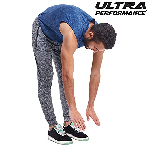 Ultra Performance 3 Pack Athletic Tech Mens Joggers, Track Sweatpants For Men With Zipper Pockets #TOP4