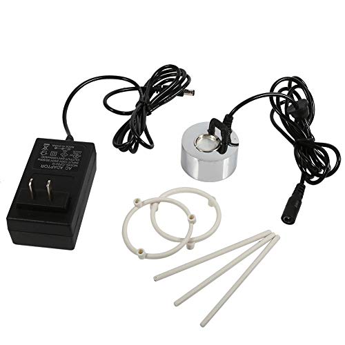 24V LED Maker Fogger Water Fountain Pond Fog Machine Atomizer Air Humidifier, Mini Size Large Capacity of Mist,with Guard, Perfect for Halloween and Other Holidays(US Plug)