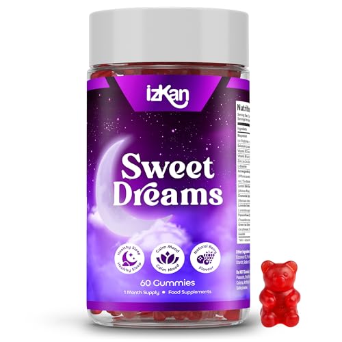 Sweet Dreams Gummies for Adults with Magnesium Lavender Chamomile L-Theanine & Ashwagandha Sleep Supplement Relaxation & Night-Time Support | Sugar Free Vegan 60 Gummies |Berries Flavour| (1)