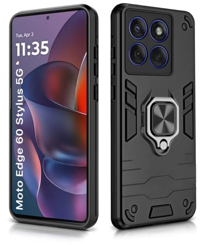 Image of AIBEX Armor Back Cover Compatible for Motorola Edge 60 Stylus 5G| Rugged Shockproof Case with Ring Holder & Kickstand | Military-Grade Protection | Magnetic Car Mount Compatible