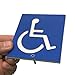 Handicap parking sign, small discreet post-mounted wheelchair ADA plaque 3.5” x 4” screws included Blue