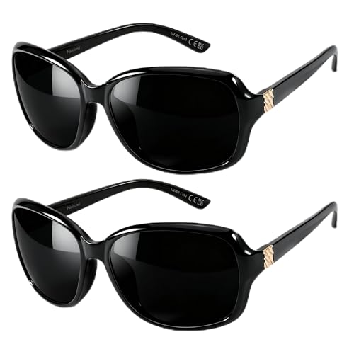 Image of SIPHEW Polarized Sunglasses for Women | Vintage Square Sunglasses w UV400 Protection | Womens Wraparound Shade
