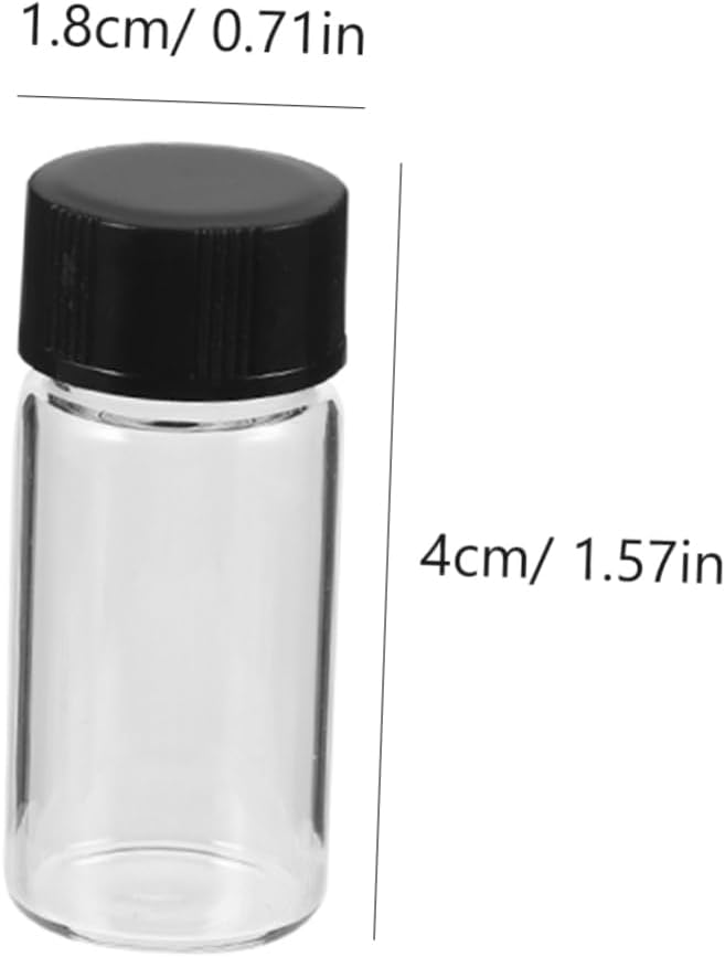100pcs 5ml Glass Travel Bottles with Lids Leakproof Mini Jars Flat Bottom Containers for Essential Oils Samples