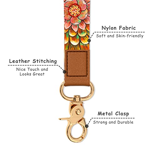 Image of Wrist Lanyard Key Chain, Cute Wristlet Strap Keychain Holder for Women Men Car Keys ID Badges Card Wallet Phone Camera