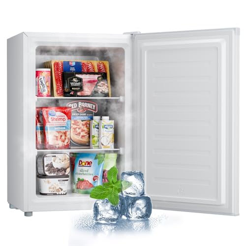 Upstreman 3.0 Cu.ft Small Mini Freezer Upright Freezer with Reversible Door, Fast Cooling, 5...