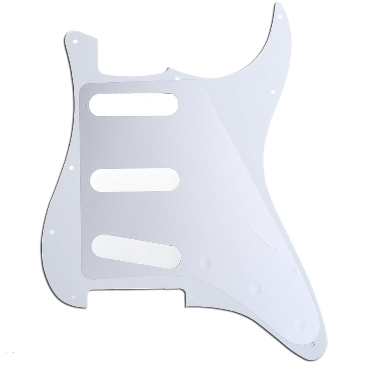Musiclily SSS 11 Hole Left Handed Strat Guitar Pickguard for Fender USA/Mexican Made Standard Stratocaster Modern Style, 3Ply White - Image 3