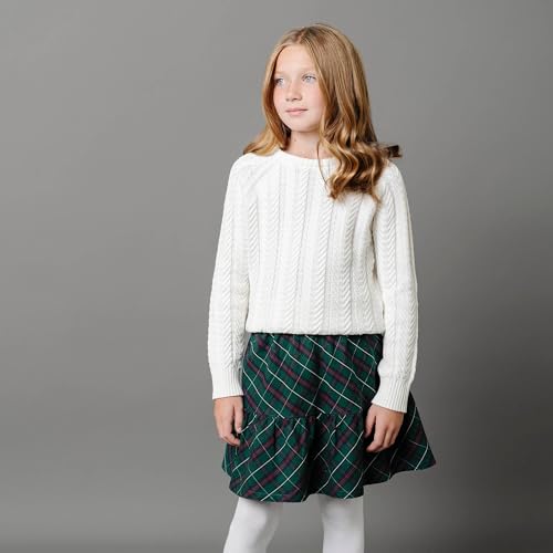 Image of Hope & Henry Girls Cable Front Pullover Sweater