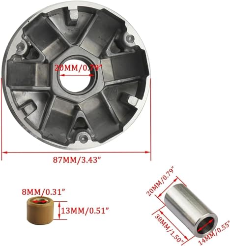 GY6 50cc Variator Kit Chinese Scooter Moped ATV 4-Stroke 80cc 100cc 139QMB 139QMA Engine Front Clutch 8.5 gram Roller Weights by Kids ATV Parts Inc - Used condition - Image 5