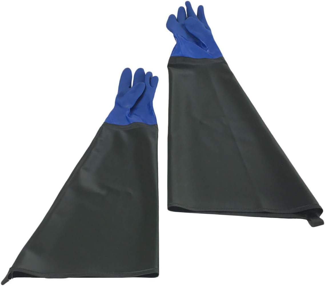 LIFKOME Heavy Duty Industrial Acid-resistant Rubber Gloves, Anti-skid Oil Resistance Pvc Gloves with Extended Length for Fishing, Dishwashing, and Chemical Work, 1 Pair, Military Green