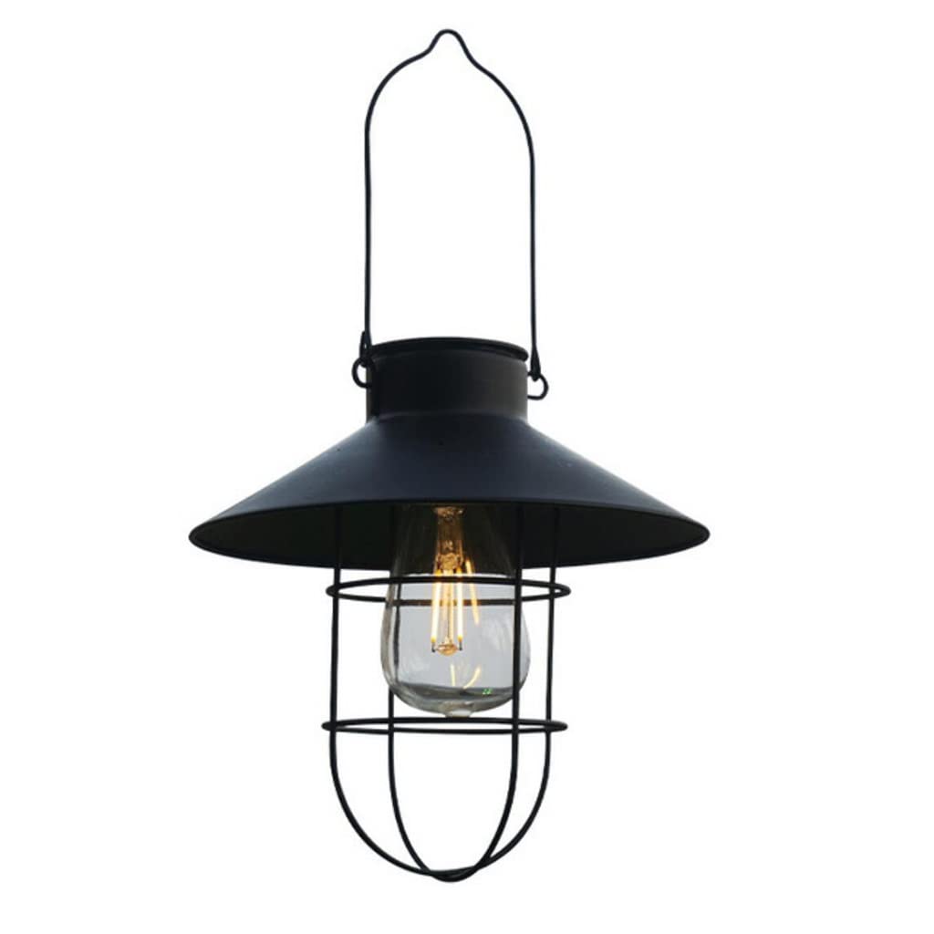 Lampa kempingowa do oświetlenia namiotu, Lampa konna w stylu retro, długa żywotność baterii, odpowiednia do oświetlenia kempingowego(Black,22 * 29cm)