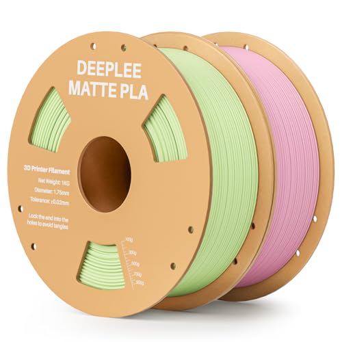 Image of Matte PLA Filament 1.75mm, 3D Printer Filament Dimensional Accuracy + /- 0.02mm, No Clogging, Higher Toughness, Cardboard Spool 3D Filament, 2 Pack 1kg Mint Green & Sakura Pink