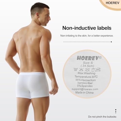 Hoerev Pack of 4,Men's Trunk Briefs Underwear Comfortable and Breathable Boxers,S3