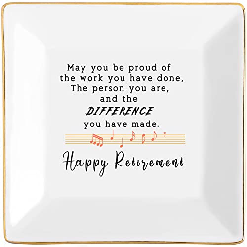 Image of Retirement Gifts for Women 2024 Teacher Happy Retirement Decorations Dish