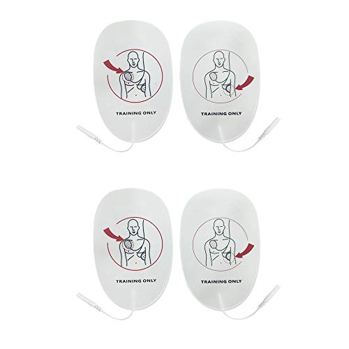 KONMED 4 Pieces AED Training Device Patches First Aid Training Replacement AED Pads Adult Training Universal Trainer