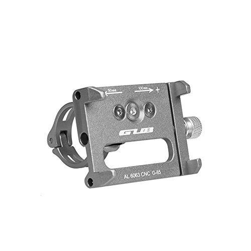 GUB Bicycle & Motorcycle Phone Mount, Aluminum Alloy Universal Bike Handlebar Phone Mount Holder Adjustable Compatible with iPhone X XR Xs 7s 8 Plus,Compatible with SamsungS9/S8/Note5/4 (silver)