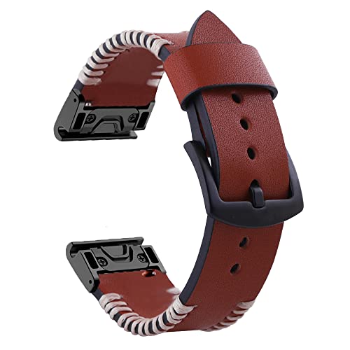 Bracelet en cuir pour Garmin Fenix 7X 6 Pro et 5, élégance durable au poignet