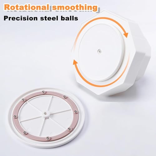 Image of Rotating Desk Organizer Pen Pencil Holder with 9 Slot 360 Desktop Organizer for Office Supplies Stationery Staplers Clips Sticky Notes Remote Mobile Holder Visiting Card (White)