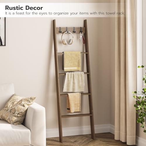 Hoobro MA51CJ01G1 Blanket Ladder For Living Room And Bedroom, 5-Tier Wall Leaning Towel Rack thumb #5