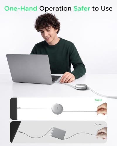 TALIX 240W Single-Pull Retractable USB-C to USB-C Flat Braided Cable - image 3