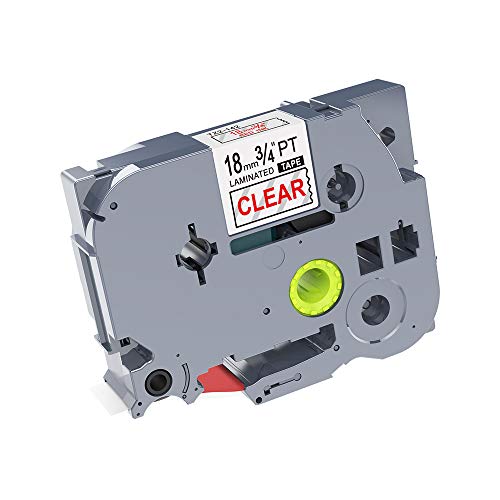 IDIK 18mm Red on Clear Label Tape TZ 142 Tze 142 Compatible for Brother P-Touch Printer, TZ-142 Red on clear - Image 2