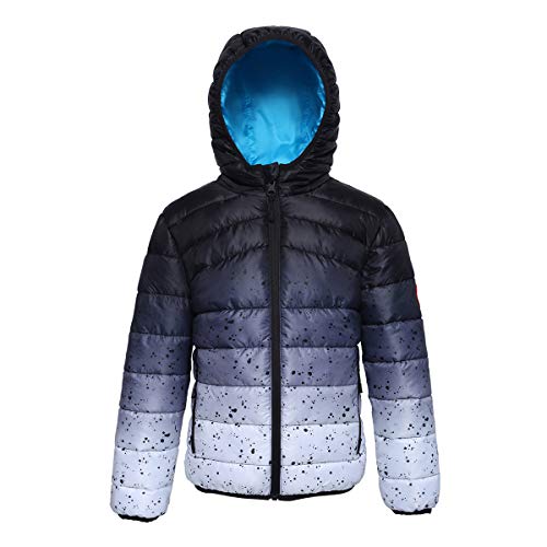 Image of Rokka&Rolla Boys' Reversible Lightweight Water-Resistant Puffer Jacket | Lightweight Breathable Reversible Puffer Makes A Hooded Winter Coat For Boys To Wear During Cold Weather Activity